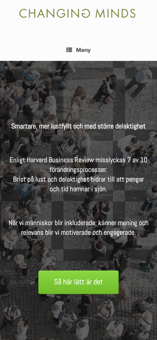 Gamla changingminds.se i mobilen